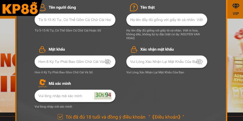 Các bước thao tác đăng ký KP88 chuẩn xác nhất